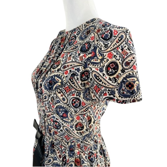 Louis Vuitton Navy Blue, Red, and Cream Floral Dress Size 36 - Picture 3 of 14